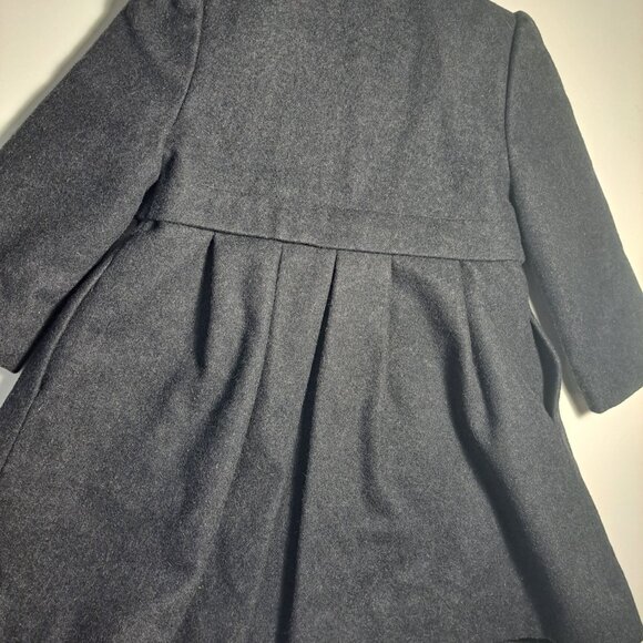 Rothschild Girls 2T Gray Wool Coat Faux Fur Collar & Rosette Buttons Vintage - Picture 6 of 10